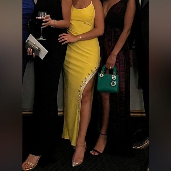 Mac Duggal Rhinestone Encrusted Side Slit Cami Bodycon Gown - Picture 13 of 13